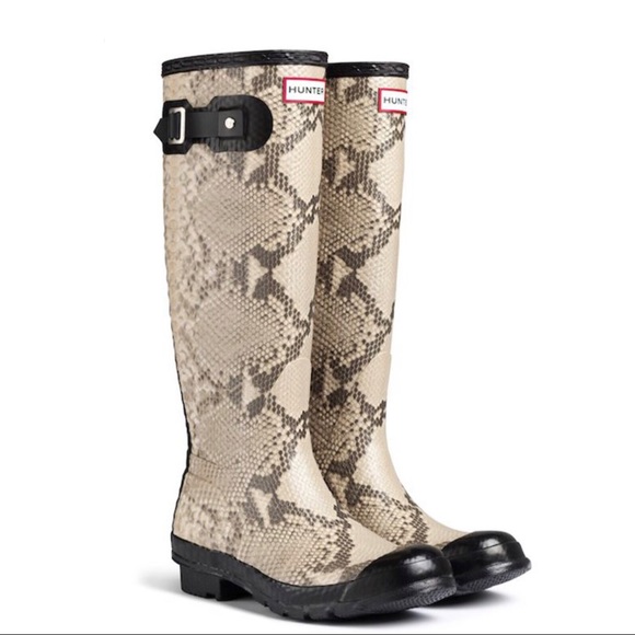 snakeskin rain boots
